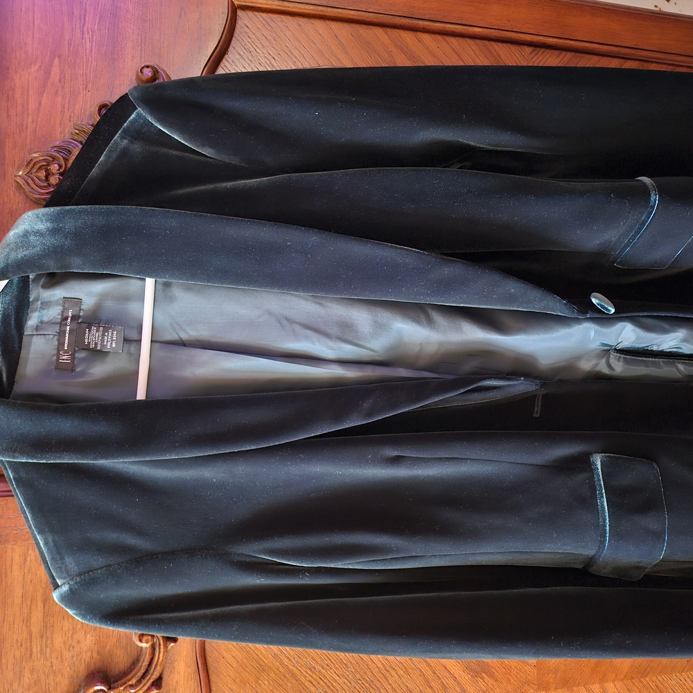 INC International Concepts Black Velvet Blazer